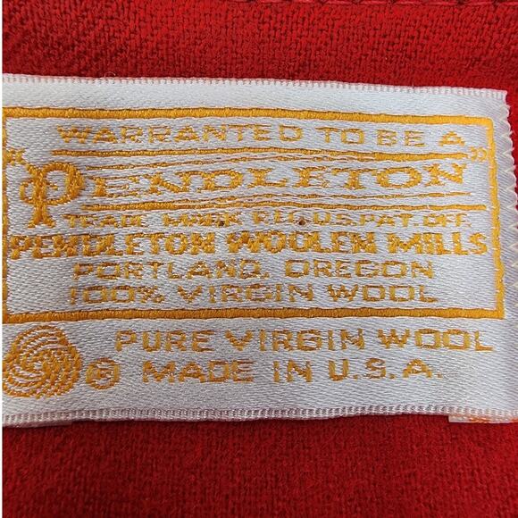 Vintage Pendleton Wool Collarless Fitted Blazer Jacket Size 12 Red Office Career - Picture 5 of 10